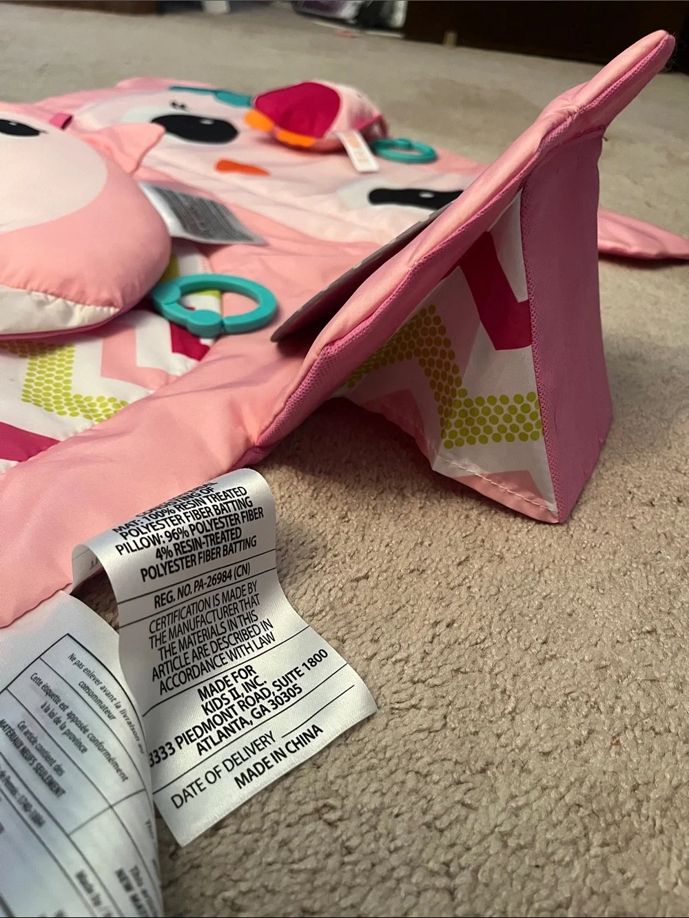 Pink Owl Play Mat & Tummy Time Pillow – Baby Learning Toy